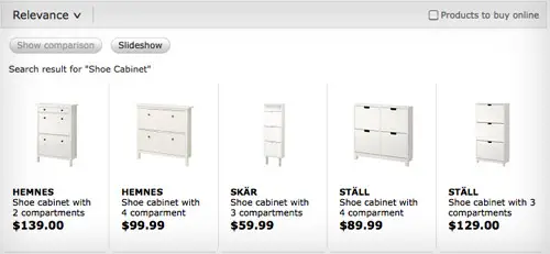 Retour Ikea-zoekresultaten