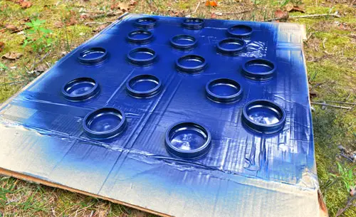 BaseTwo 8 tampas pintadas com spray