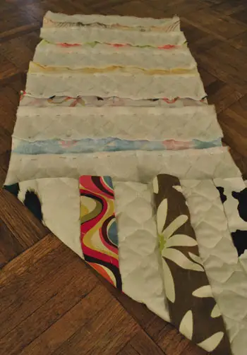 Quiltstrook vastgemaakt