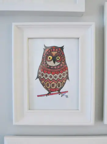 Owlie ingelijst close-up