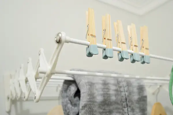 Detail van wasdroogrek