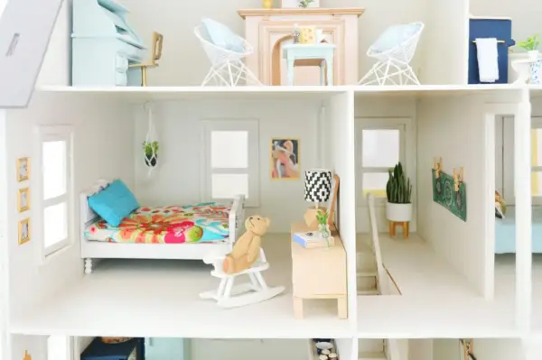 Habitació de les noies Casa de nines Dormitori del pis mitjà2