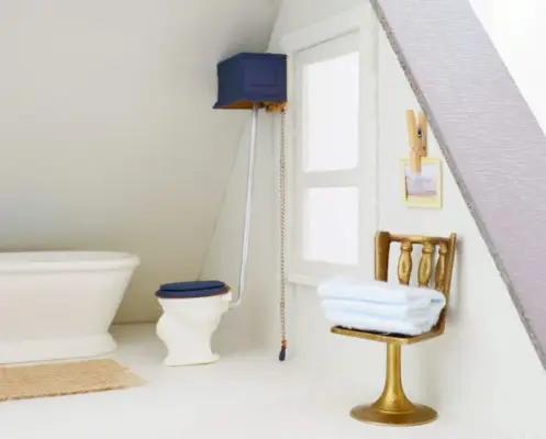 Habitació de nenes Casa de nines Bany a dalt Detall del lavabo22