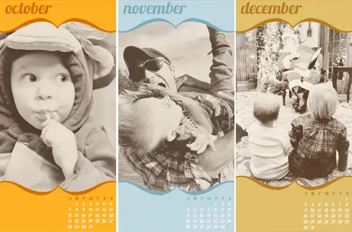 Calendário 2012 OutNovDezembro