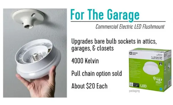 Onze favoriete garagewerklamp, commerciële elektrische LED-inbouwlamp