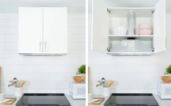 Ikea Eventuell verborgen afzuigkap gesloten en open