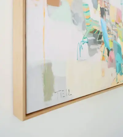 DIY Pine Float Frame rond geschilderd canvaskunstwerk