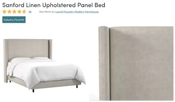 Sanford linnen gestoffeerd paneelbed van Wayfair