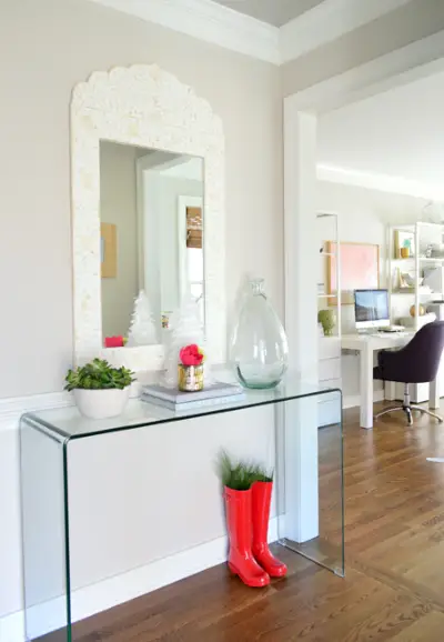 Kerstdecor Foyerconsole met kantoor