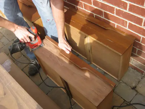 Overspuiten Schuren Fineer