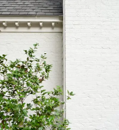 Close-up Foto Van Geschilderd Bakstenen Huis