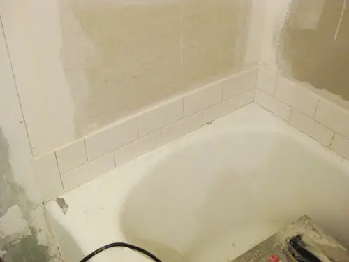 Badkamer betegelen 2 rijen