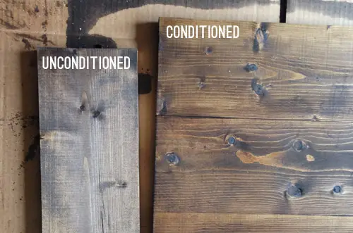 Veranderende 9 vergelijking van geconditioneerd hout