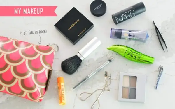 Bolsa de maquillaje Sherrys con brocha de maquillaje para brillo de labios