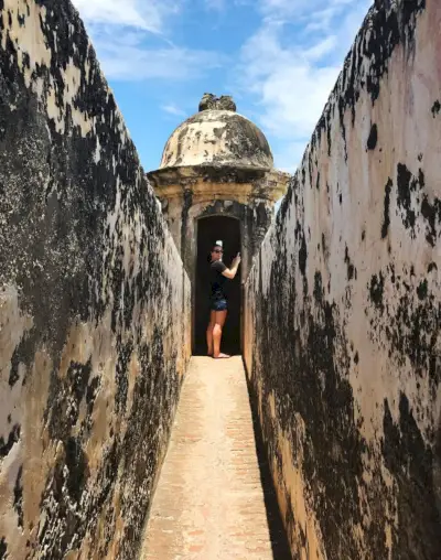 Puerto Rico Castillos Sherry maakt een foto