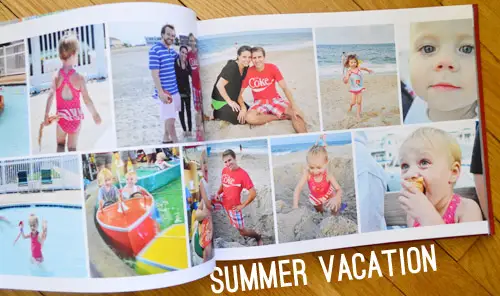 Årsbok Familj Album Uppslag med bilder av sommarsemestern