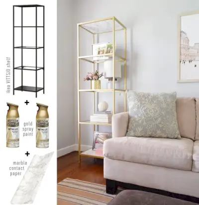 Aangepaste Ikea glazen displayplank met spuitverf