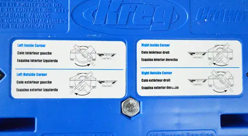 hoekdiagrammen op Kreg Crown Pro vormgereedschap