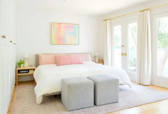 Kingsize Tessu-artikelbed met openslaande deuren