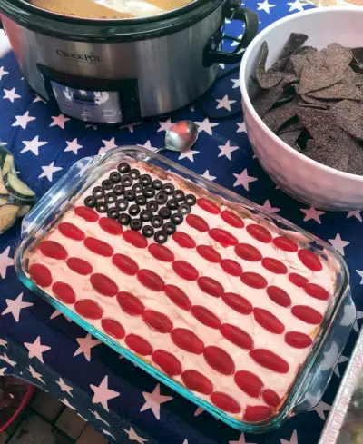 4. juli Party Flag Bean Dip