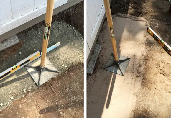Schuur-steen-stap-aanstampen-grind-zand