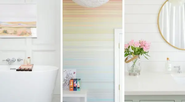 Collage van DIY-projecten voor het vormen van muurbehandelingen