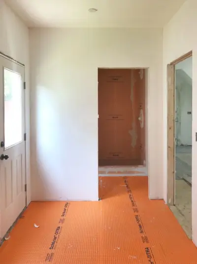 Strandhuis gipsplaat modderkamer