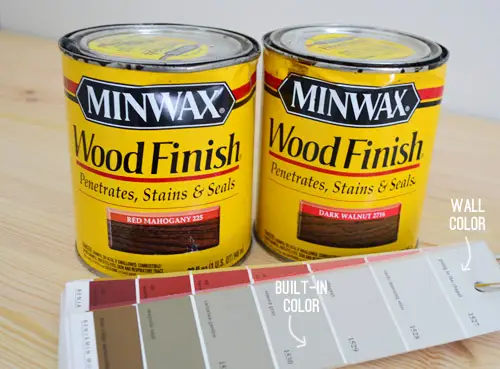 Minwax Stain kleuren Rood Mahonie en Donker Walnoot