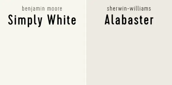 Benjamin Moore Simply White versus Sherwin-Williams Alabaster