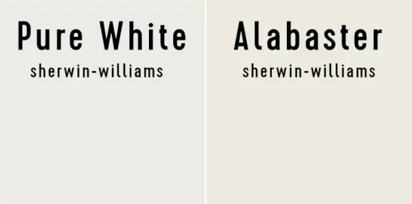Zij aan zij met Sherwin-Williams Pure White en Sherwin Williams Alabaster
