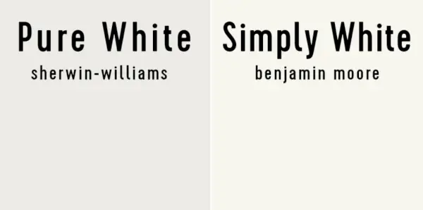 Zij aan zij met Sherwin-Williams Pure White en Benjamin Moore Simply White