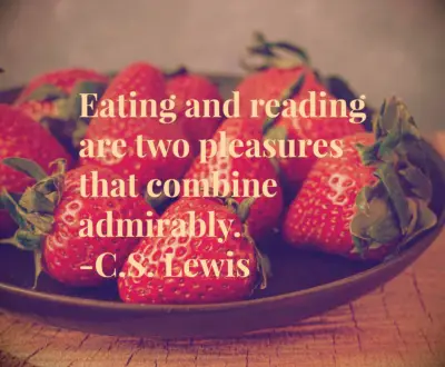 Eating and reading are two pleasures that combine admirably