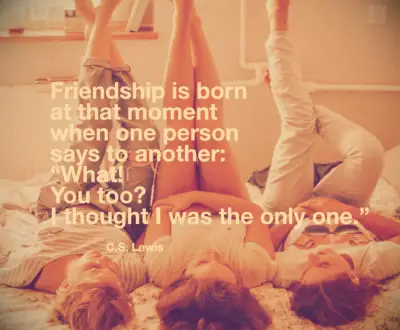 Friendship is born at that moment when one person says to another: What! You too? I thought I was the only one