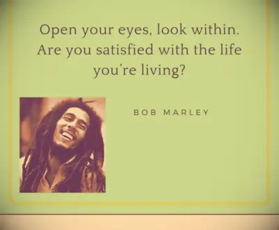 Open your eyes... are you satisfied?—Bob Marley