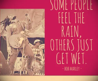 Some people feel the rain, others just get wet. —Bob Marley