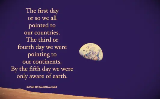 The view of the earth from the moon in a photo taken by Apollo Astronauts