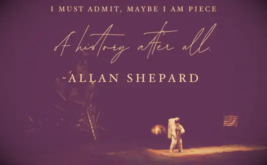 Astronaut Allan Shepard by the lunar module on thew moon during Apollo 14