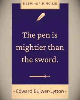 Edward Bulwer-Lytton famous saying