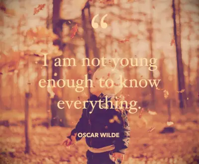 Oscar Wilde quote I am not young enough to know everything
