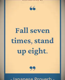 Uplifting Japanese proverb