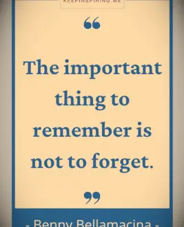 Benny Bellamancia witty quote