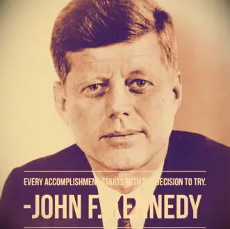Close-up photo of John F. Kennedy in black and white