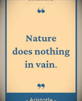 Aristotle nature quote
