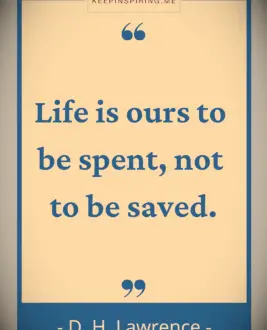 DH Lawrence quote to live by