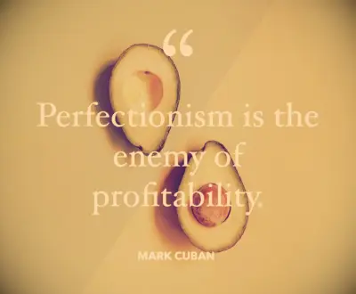 Mark Cuban quote Perfectionism is the enemy of profitability
