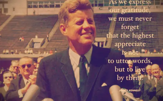 JFK gratitude quote