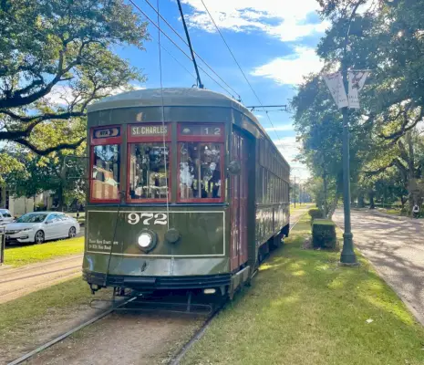 New Orleans tram van dichtbij