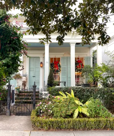 New Orleans Garden District Home ingericht voor de kerstvakantie