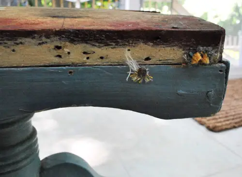 Verniciatura e rivestimento di uno sgabello