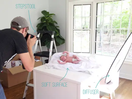 Ev Yapımı DIY Yenidoğan Fotoğraf Çekimi İçin Malzemeler Ve Araçlar | Adım Tabure | Yumuşak Yüzey | Difüzör